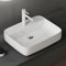 doporro Waschbecken Aufsatzwaschbecken Keramik 500x400x135 mm weiß glänzend Gäste WC Handwaschbecken Waschtisch Brüssel107