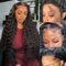 24 Zoll Echthaar Perücke 13x4 HD Lace Front Wig Human Hair Water Wave 200% Density Perücke Damen Echthaar Brazilian Human Hair Lace Front Wigs Pre Plucked Curly Wig 60cm
