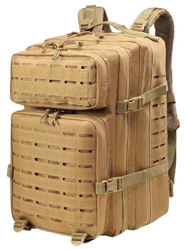 SHANNA Trekkingrucksack, Wanderrucksäcke Militärrucksack 45L Armee Rucksack MOLLE Assault Pack Taktischer Kampfrucksack für Outdoor Wandern Camping Trekking Angeln Jagd