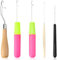 5 Pcs Latch Hook Crochet Needle Set - Small Bent Crochet Hooks, 3.5mm to 6.5mm, Ergonomic Handles, Ideal for Crafting, Rug Making, and Knitting