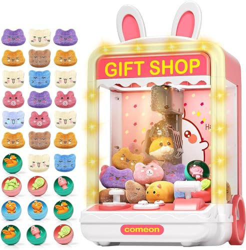 Aiqi Candy Grabber, Machine à Pinces pour Enfants Sons et lumières, Machine à Griffes pour Enfants avec 20 Peluches et 10 Mini Jouets, Machine à Pince Jouet pour fêtes et Cadeaux d'anniversaire