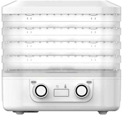 Food-Dehydrator Machine 5 Trays, 160W Dehydrator For Herbs, Meat Dehydrator For Jerky, 158ºF Temperature Control, 48H Timer,Dehydrator For Fruits, Veggies, Yogurt & Dog Treats (Color : White, Size :