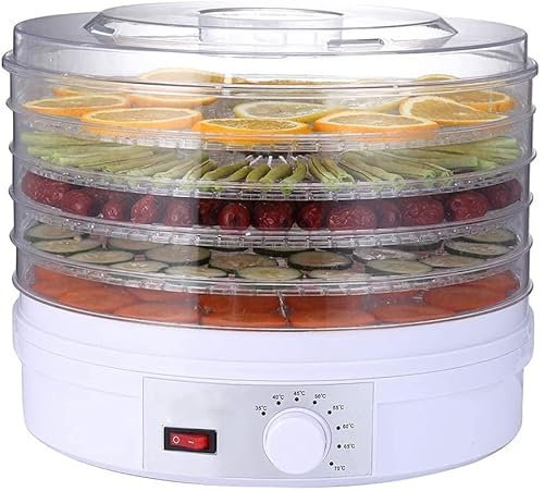 Essiccatore per frutta secca trasparente per alimenti, essiccatore per carne, carne, alimenti per animali domestici, essiccatore per alimenti, 220 W, grande 5 vassoi, perfetto per snack naturali