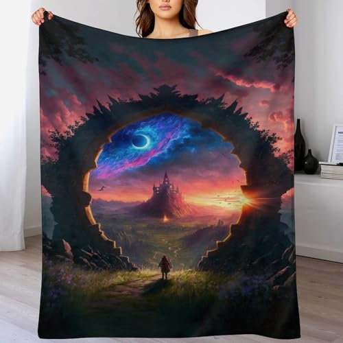 Kuscheldecke Fantasy-Kunst Wolldecke, Warme Flannel Fleecedecke Als Sofadecke, Couchdecke, Sofaüberwurf Und Bettdecke, Weiche Wohndecke Für Couch Und Sofa(100×130cm)