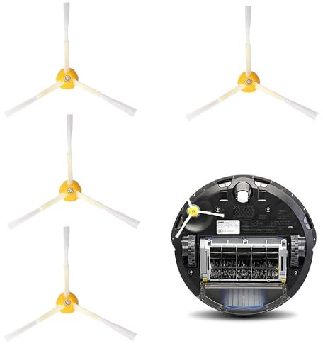 Set di 4 spazzole di ricambio, accessori per aspirapolvere con 3 spazzole laterali per iRobot 600/700/800/900 Series 614 675 692 677 850 860 865 870 880 885 890 960