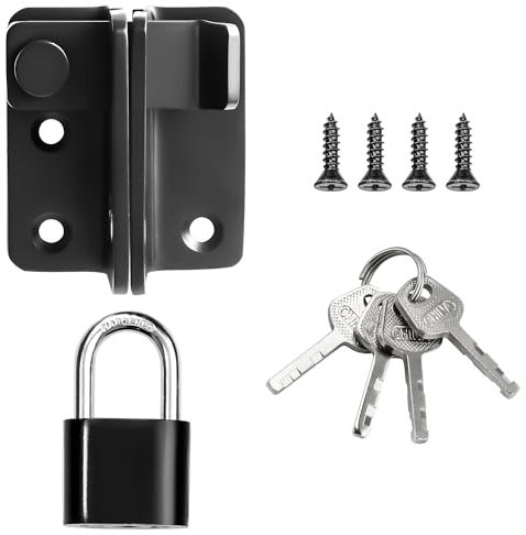 SAYAYO Pestillo Puerta con Candado Cerrojo Puerta Corredera Negro Acero Inoxidable Cerraduras para Puertas, Habitaciones, Jardines, Armarios, EMST3005-B