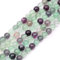 60-65pcs 6mm Fluorite Gemstone Round Energy Stone Smooth Loose Beads for Bracelet Necklace Jewellery Making and DIY Crafts, 1 Strand 15.5