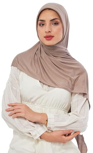 dscarf Hijab-Schal für Muslimische Frauen | Sofort Machbarer Jersey-Kopfschal | Fertig Genähter Jersey-Turban | Mode für Muslimische Frauen (Nerz)