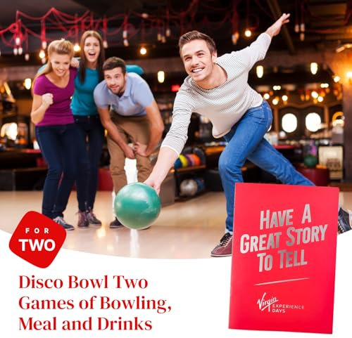 Virgin Experience Days Disco Bowl Two Games of Bowling, Meal and Drinks for Two - Choice of shared pizza or hot dog and fries while you play - 6 UK Locations