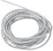 sourcing map Twisted Cord Trim, 11 Yard 2mm 3-Ply Twine Braided Rope Shiny Thread String for Craft Gift Bag Curtain Christmas Decor, Silver - 10m