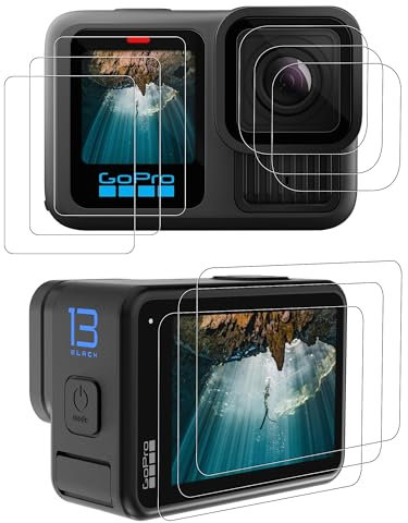 CYNOVA【9 PCS Schutzfolie für Go Pro Hero 13 Black mit Kameraschutz, Kamera Zubehör für GO PRO HERO13 Black Displayschutz, 9H Härte Kratzfest, Anti-Fingerabdruck Blase frei