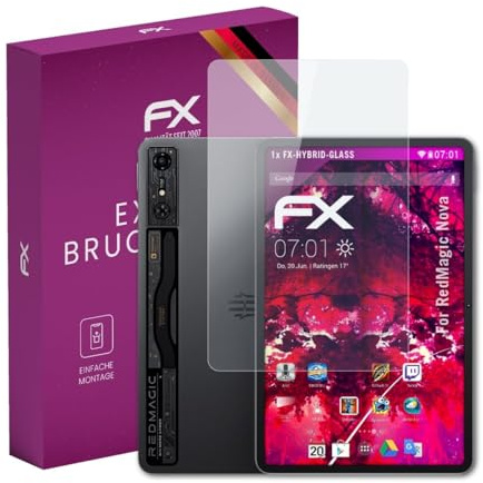 atFoliX Plastic Glass Protective Film compatible with RedMagic Nova, 9H Hybrid-Glass FX Screen Protector