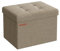 SONGMICS Storage Ottoman, Foldable Small Ottoman Foot Rest, 31 x 41 cm Foot Stool, Ottoman with Storage, Load up to 130 kg, for Living Room, Bedroom, Dorm, Camel Brown LSF102K51