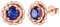 FOCALOOK Boucles d'Oreilles Femme Vermeil avec Pierre de Naissance de Septembre, Clous d'Oreilles Rose Orné de Saphir Bleu d'Imitation