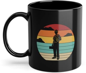 Taza de café retro para ingeniero eléctrico | Taza de café para ingeniero eléctrico | Taza negra (11777C)