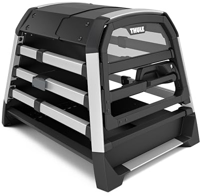 Thule Allax Threshold Compatible Hundebox Für Autos Mit Niedrigem Kofferraumboden Black/Aluminum, XS