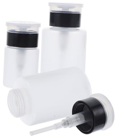 Didiseaon 3 Pack of Nail Polish Remover Pump Bottles Wide Mouth Leakproof and Easy Refill for Travel and Home