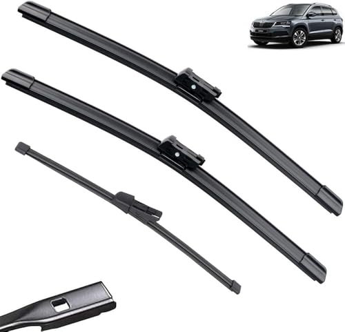 DdaiXQ Scheibenwischer für Skoda Karoq NU7 SE SE 2017 2018 2019 2020 2021 2022 2023, Wischer Vorne Hinten Wischer Set Windschutzscheibe wischerblätter Wischerblatt Wischerarm