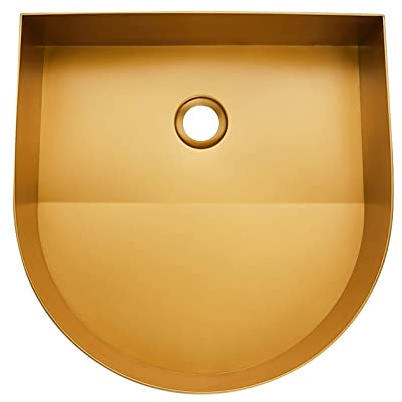HTTGDGDH Lavabos De Baño sobre Encimera, Lavabo De 15.7 X 15.7, Lavabos De Baño Dorados, Lavabo De Acero Inoxidable sobre Encimera, Lavabo De Baño sobre Encimera De Acero Inoxid