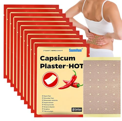 Schmerzlinderung Patch, 80 Stück Schmerzlinderungspflaster, Natürliches Capsaicin Wärmepflaster, Schmerzlinderung Wärmepflaster Für Nacken Und Schulter, Schmerzlinderung Pflaster, Für Bei Muskel Knie