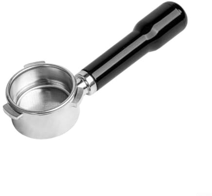 Hasaller 54mm 3 Ear Bottomless Portafilter Filter Basket Coffee Machine Handle for Breville 8 Series 870 880 Made of 304 Stainless Steel and Plastic Black White Ergonomic Grip Des(Black)