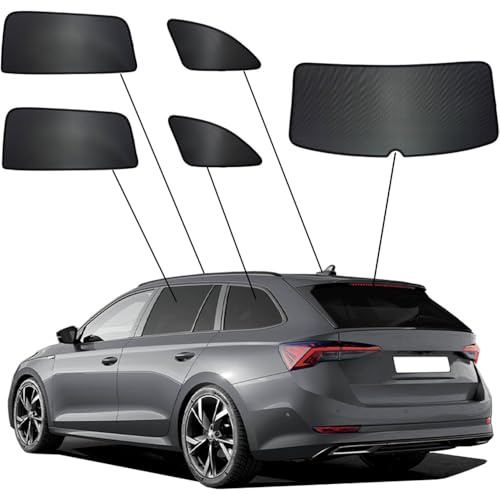 SunClip Sicht- & Sonnenschutz kompatibel mit Skoda Octavia IV (NX5) Combi 2020-, Schwarz
