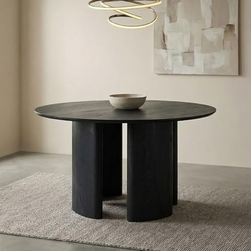IDIMEX Esstisch ARVIKA rund 120 cm, Schwarz - Moderner Esszimmertisch aus MDF mit Holzdekor, robust und stabil, für 4 Personen, Pflegeleichte Oberfläche, ideal für Küche oder Essbereich