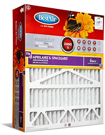 BestAir A201-SGM-BOX-11R A201-SGM-BOX11R Air Cleaning Furnace Filter with Cardboard Frame, MERV 11, for Aprilaire/SpaceGard 2200, 2250 (201) & Lennox PMAC-20C 24, 20 x 25 x 6, Single Pack