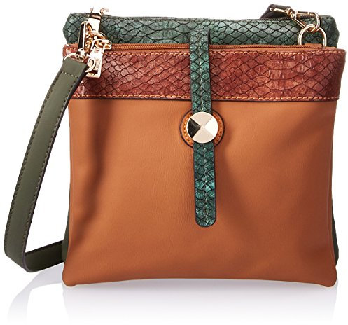 Nikky Weich Mehrere Fach Braun Umhängetasche Cross-Body-Tasche, braun (braun) - EBD2491-BI