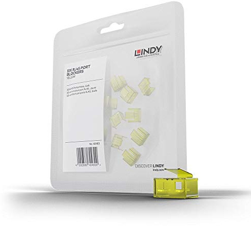 LINDY 40483 RJ45 Port Schloss (20 Stück) Erweiterungskit: Code GELB