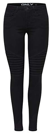 ONLY Damen Onlroyal Reg Sk Biker Pim600 Noos Jeans, Schwarz, S EU
