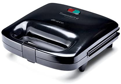 Ariete 1982 Toast&Grill Compact, Griglia elettrica, 750 W, Salvaspazio, 2 piastre fisse, Nero