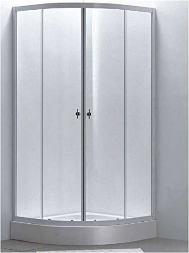 BOX DOCCIA TONDO SERIE NEVADA 90x90X185h CRISTALLO OPACO 4 MM PROFILO ALLUMINIO BIANCO SERIE