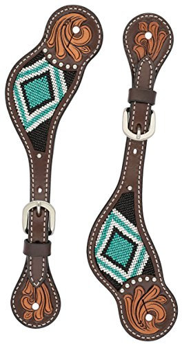 Weaver Leather Damen-Sporenriemen für Pferd, Bling Rustic / Western Glam, Turquoise, Floral, mit Türkisen und Edelstahl, Größe Ladies