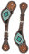 Weaver Leather Damen-Sporenriemen für Pferd, Bling Rustic / Western Glam, Turquoise, Floral, mit Türkisen und Edelstahl, Größe Ladies