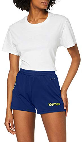 Kempa Damen Curve Shorts, deep blau/Fluo gelb, 2XL