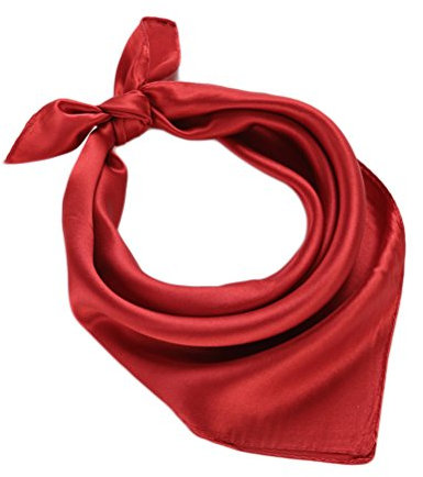 UK_Stone Damen Bandana Kopftuch Seidenschal Seidentuch Halstuch Nickituch 100% Seide Multifunktion Schal Unifarben 50 x 50cm, Weinrot
