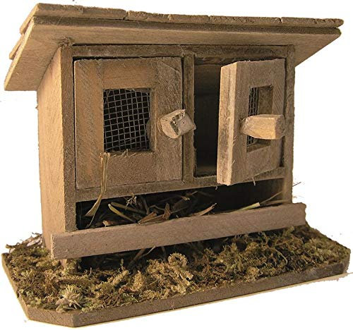 Dekop Krippenzubehör Hasenstall 2-türig, geeignet für 10-13cm Figuren, Höhe ca. 7cm (444635008289)
