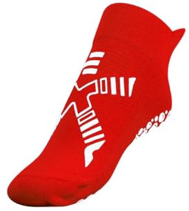 Chaussettes Pool Kids R.EVENGE pour activités en piscine et sur surfaces humides, antibactériennes et antidérapantes, Rouge, blanc, M