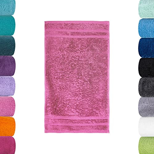Lavea Bali Serviette éponge 6 pièces - 30 x 50 cm 100% Coton Bio certifié GOTS Ultra Doux, Absorbant et à séchage Rapide - Corail