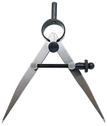 ZLKSKER 4 Inch Professional Leather Compass, Precision Spring Wing Divider/Scriber, Metal Compass for Woodworking, Metalworking