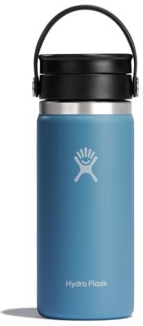 HYDRO FLASK - Travel Coffee Flask 473 ml (16 oz) - Vacuum Insulated Stainless Steel Travel Mug with Leak Proof Flex Sip Lid - BPA-Free - Wide Mouth - Rain
