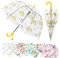 MRTLLOA Regenschirm für Kinder, regenbogenfarben, transparent, mit gebogenem Griff, regenbogenfarben
