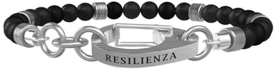 KIDULT - Bracciale in acciaio 316L e agata nera | Philosophy
