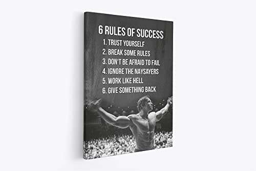 tradercat XXL Motivation-Wandbild, Arnold Schwarzenegger, Poster für Erfolg und Fitness, Leinwand komplett und aufhängefertig (30 x 40 cm), Mehrfarbig