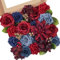Serwalin Fleurs artificielles pour gâteaux, fleurs de dahlia bordeaux bleu marine, boîte pour bouquets de mariage, centres de table, arrangements de fête, fête prénatale, décoration d'intérieur