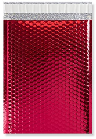Versandtaschen, metallisch, Luftpolsterfolie, A4, C4, 324 x 230 mm, Rot, 10 Stück