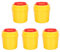 Lot de 5 boîtes à canules - Petites seringues - Seau - Récipient à déchets - Pour lames de tatouage, aiguilles - Jaune