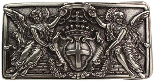 BELTINGER Gürtelschnalle Himmelswächter 4,0 cm | Buckle Wechselschließe Gürtelschließe 40mm Massiv | Wechselgürtel bis 4cm | Silber