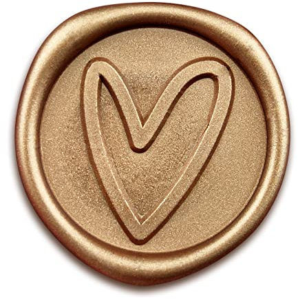 50 Stück Goldene Selbstklebende Wachssiegel im Herzmuster - Klassische Dekoration für Einladungen und Umschläge - Wachssiegelsticker Perfekt für Hochzeiten, Geburtstage und Partys (Herz-Stil)